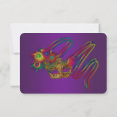 Mardi Gras Wedding RSVP Cards Karte (Rückseite)