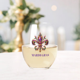 Mardi Gras Weinglas Ohne Stiel