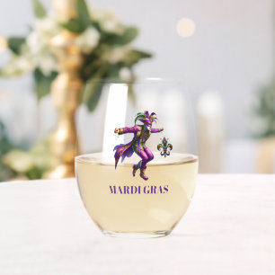 Mardi Gras Weinglas Ohne Stiel