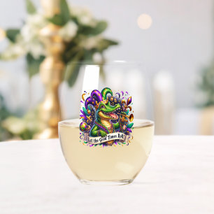 Mardi Gras Weinglas Ohne Stiel