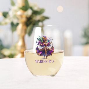 Mardi Gras Weinglas Ohne Stiel