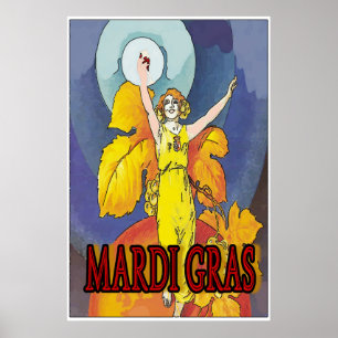 Mardi Gras Weinmagd Poster