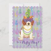 Mardi Gras Welsh Springer Spaniel Einladung (Vorderseite)