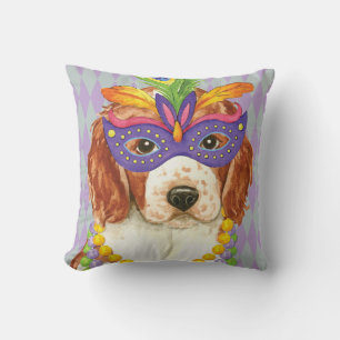 Mardi Gras Welsh Springer Spaniel Kissen