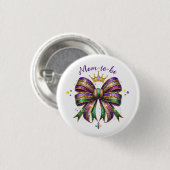 Mardi Gras werdende Mutter Button (Vorne & Hinten)