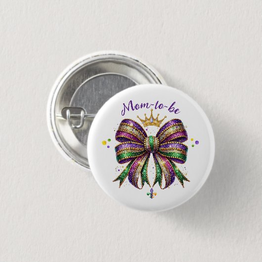 Mardi Gras werdende Mutter Button (Vorne & Hinten)