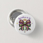 Mardi Gras werdende Oma Button (Vorne & Hinten)