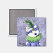 Mardi Gras Westie Magnet (Vorderseite/Rückseite)