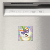 Mardi Gras Westie Magnet (In Situ (Geschirrspüler))
