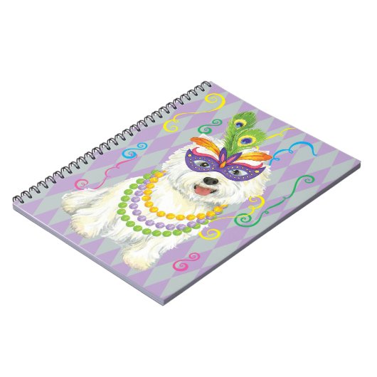 Mardi Gras Westie Notizblock (Linke Seite)
