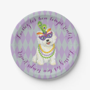 Mardi Gras Westie Pappteller