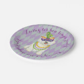 Mardi Gras Westie Pappteller (Schrägansicht)