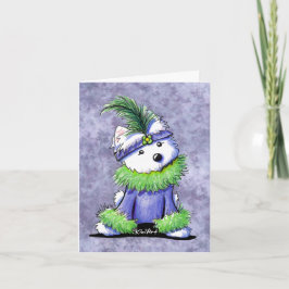 Mardi Gras Westie Terrier Karte