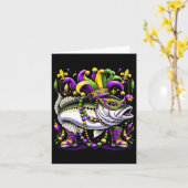 Mardi Gras White Byb Fish Karte (Gelbe Blume)