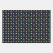 Mardi Gras White FleurDeLis Balloons auf Graphit Geschenkpapier Set (Vorderseite 2)