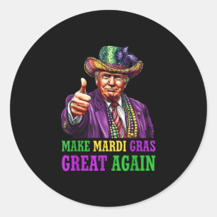 Mardi Gras wieder groß machen Funny Trump Mardi Gr Runder Aufkleber