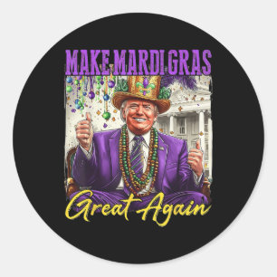 Mardi Gras wieder großartig machen  Runder Aufkleber