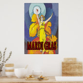 Mardi Gras Wine Maid Poster (Küche)