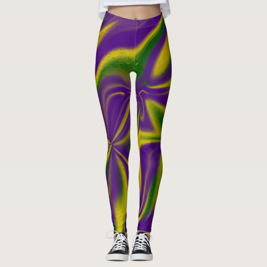 Mardi Gras Wirbel Leggings (Vorderseite)