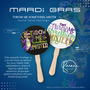 Mardi Gras Wirf mir etwas, Mister Fan/Transparent Fächer
