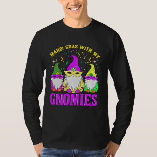 Mardi Gras With My Gnomies Gnomes Squad Family T-Shirt