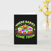 Mardi Gras, wo Bybies von King Cake kommen Karte (Gelbe Blume)