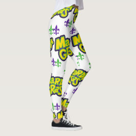 Mardi Gras Words Leggings