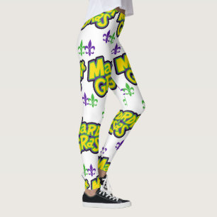 Mardi Gras Words Leggings