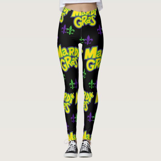 Mardi Gras Words Leggings (Vorderseite)