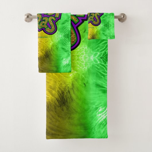 Mardi Gras words, SlipperyJoe, Kronen, LGBTQIA, Ga Badhandtuch Set (Insitu)