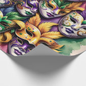 Mardi Gras Wrapping Paper Geschenkpapier (Ecke)