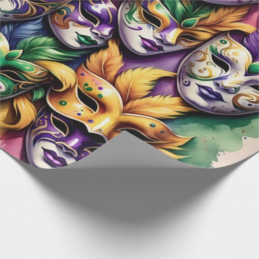 Mardi Gras Wrapping Paper Geschenkpapier (Ecke)