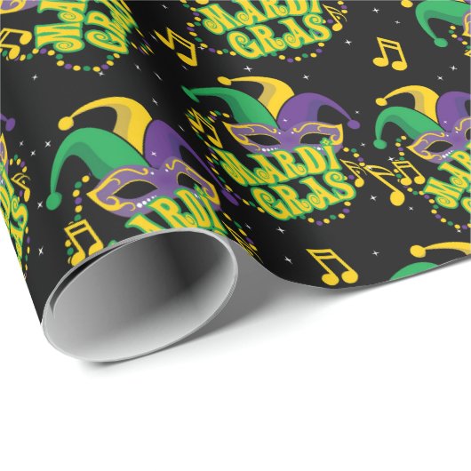 Mardi Gras Wrapping Paper Geschenkpapier (Rolleneckpunkt)
