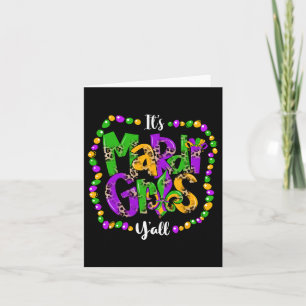 Mardi Gras Y'all Fun Niedlich Beads Fleur-de-lis M Karte