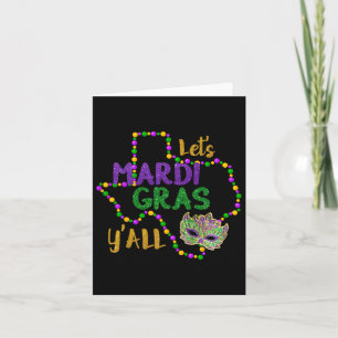Mardi Gras Y'all Galveston Spaß Niedliche Perlen u Karte