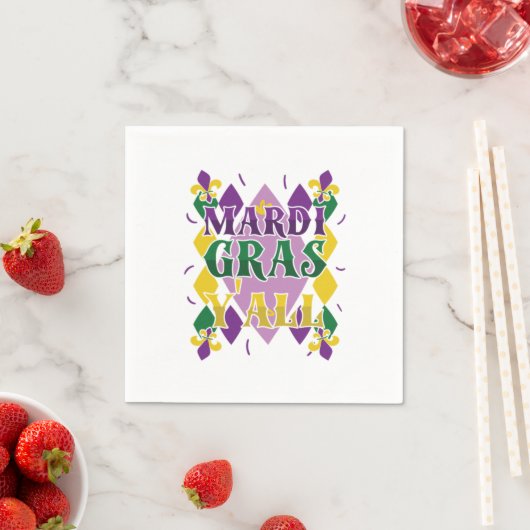 Mardi Gras Yall Street Party Carnival Geschenk Serviette (Beispiel)