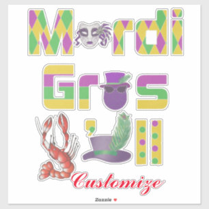 Mardi Gras Y'all Thunder_Cove Aufkleber