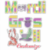 Mardi Gras Y'all Thunder_Cove Aufkleber (Vorderseite)