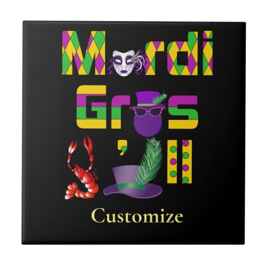 Mardi Gras Y'all Thunder_Cove Fliese (Vorderseite)