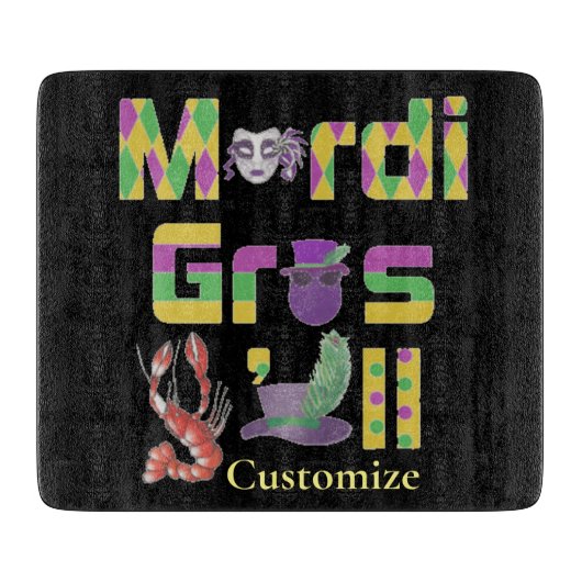 Mardi Gras Y'all Thunder_Cove Schneidebrett (Vorderseite)