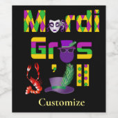 Mardi Gras Y'all Thunder_Cove Weinetikett (Einzelnes Label)