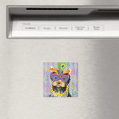 Mardi Gras Yorkie Magnet (In Situ (Geschirrspüler))