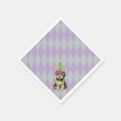 Mardi Gras Yorkie Serviette (Ecke)