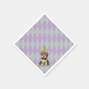 Mardi Gras Yorkie Serviette