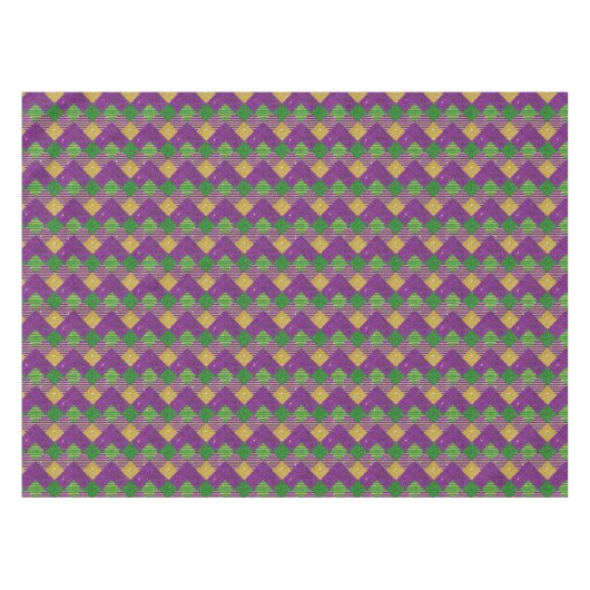 Mardi Gras Zig Zag Pattern  Tischdecke (Vorderseite (Horizontal))