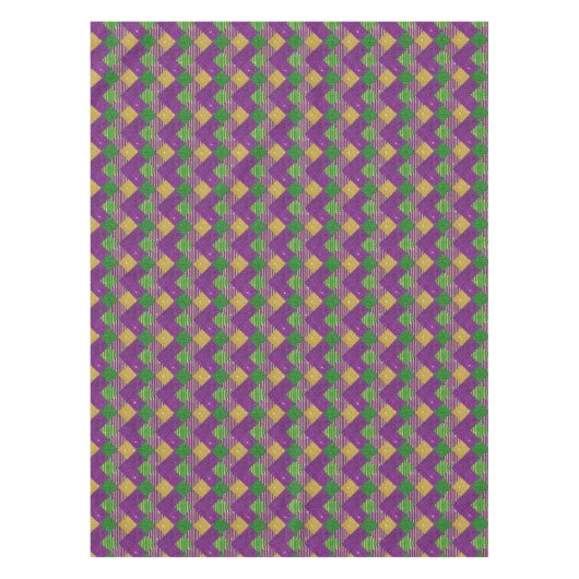 Mardi Gras Zig Zag Pattern Tischdecke (Vorderseite)