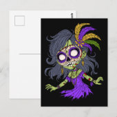 Mardi Gras Zombie Postkarte (Vorne/Hinten)