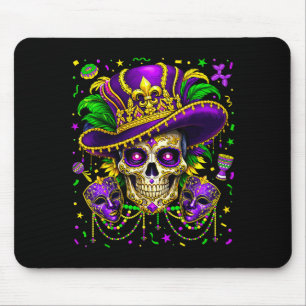Mardi Gras Zucker-Schädel-Frauen Karneval New Orle Mousepad