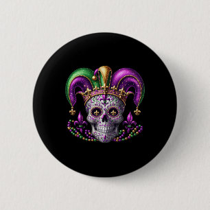 Mardi Gras Zuckerkulptur Kostüme Männer Frauen Man Button