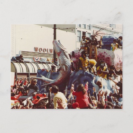 Mardi Gras Zulu Float Postkarte (Vorderseite)